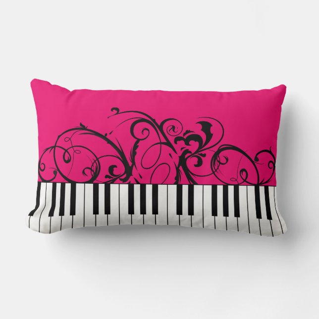 Cojín Lumbar Piano rosado (Anverso)