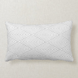 Cojín Lumbar Picos Ikat Chevron, Gris