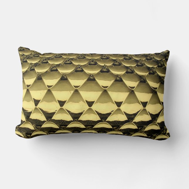 Cojín Lumbar Piel africana de serpiente metálica de oro (Anverso)