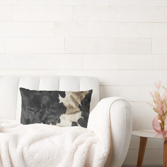 Cojín Lumbar Piel de vaca Oeste de Oro Negro (Sofá)