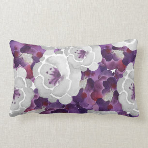 Cojín Lumbar Pieza de acento color gris morado color floral col