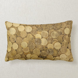 Cojín Lumbar Pila De Monedas Redondas De Oro