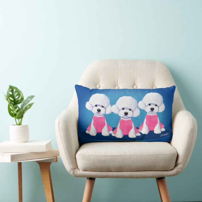 Cojín Lumbar Pilar de acento de trio de fríjon de Bichon (Silla)