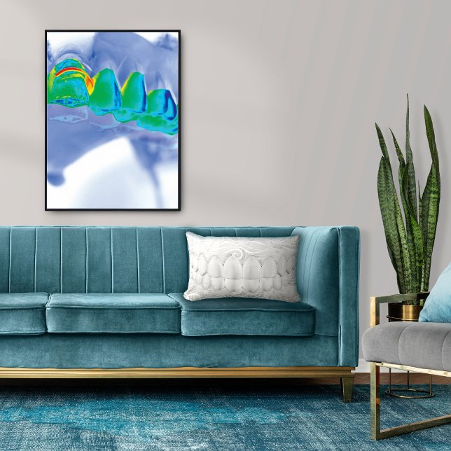 Cojín Lumbar Pilar de arte dental con sonrisa de los dientes bl (Office Supply)