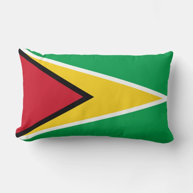 Cojín Lumbar Pilar de bandera guyanesa (Anverso)