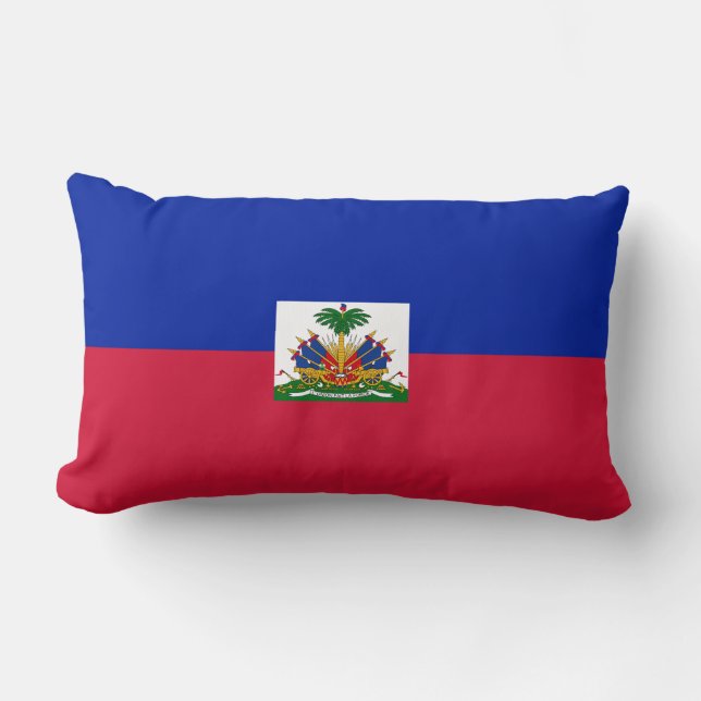 Cojín Lumbar Pilar de bandera haitiana (Anverso)