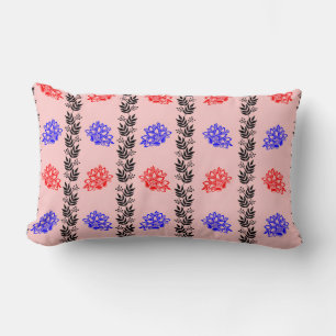 Cojín Lumbar "Pilar de columna floral pastel"
