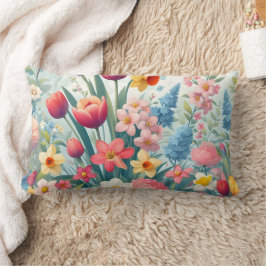 Cojín Lumbar Pilar de flor de primavera floreciente