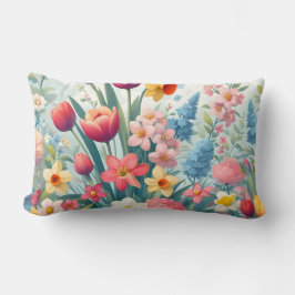 Cojín Lumbar Pilar de flor de primavera floreciente