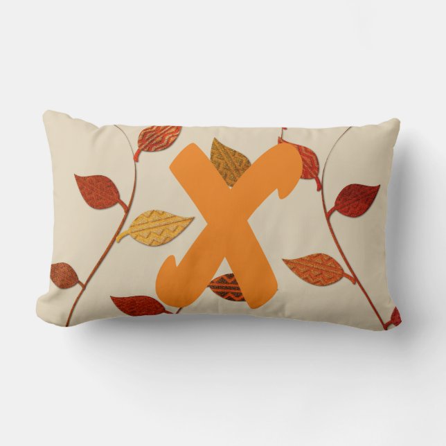Cojín Lumbar Pilar de hojas decorativas luminosas (Anverso)