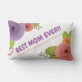 Cojín Lumbar Pilar de la cita floral personalizada del día de l