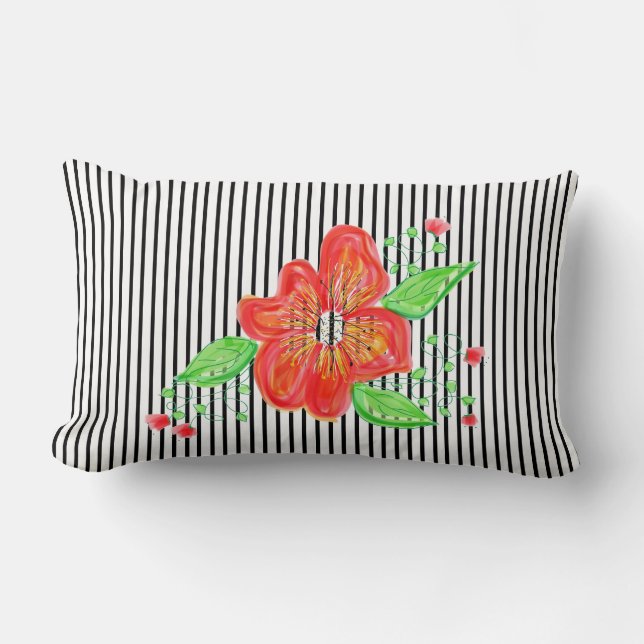 Cojín Lumbar Pilar de rayas modernas (Anverso)