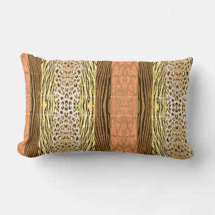 Cojín Lumbar Pilar De Rayo De Zebra De Animales Beige Y Azul