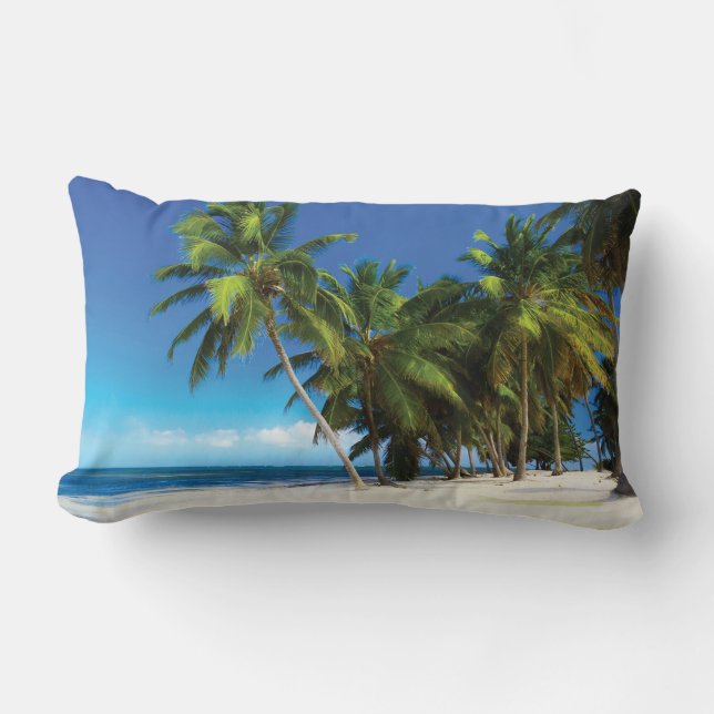 Cojín Lumbar Pilar de tiro de playa exótica (Anverso)