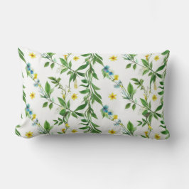 Cojín Lumbar Pilar del patrón de boho floral preppy verde