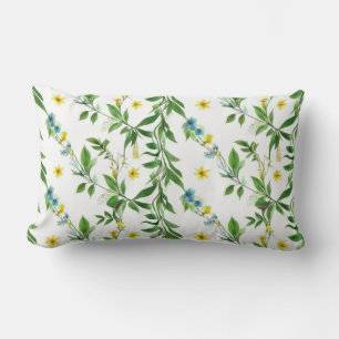 Cojín Lumbar Pilar del patrón de boho floral preppy verde