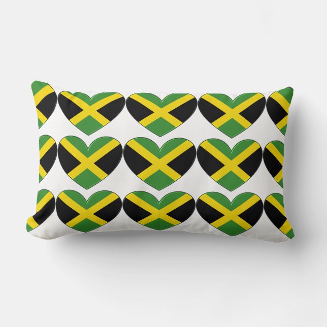 Cojín Lumbar Pilar del patrón del patrón de bandera de Jamaica  (Anverso)