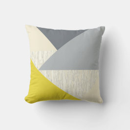 Cojín Lumbar Pilar del patrón geométrico moderno gris amarillo