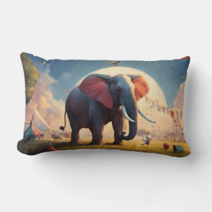 Cojín Lumbar "Pilar elefante, regalo de bebé, joven"