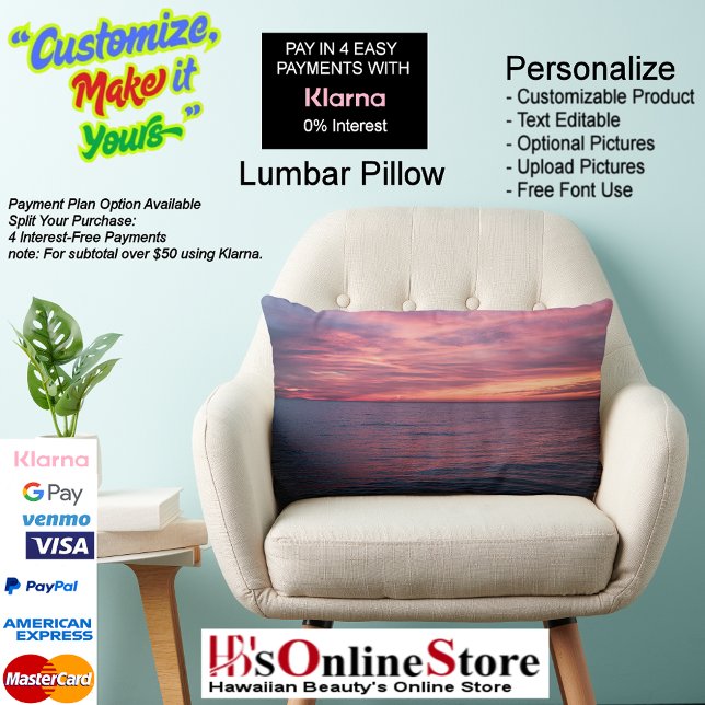 Cojín Lumbar Pilar lumbar 49 de Sunset Beach Polyester (Sunset Beach Polyester Lumbar Pillow 49.)