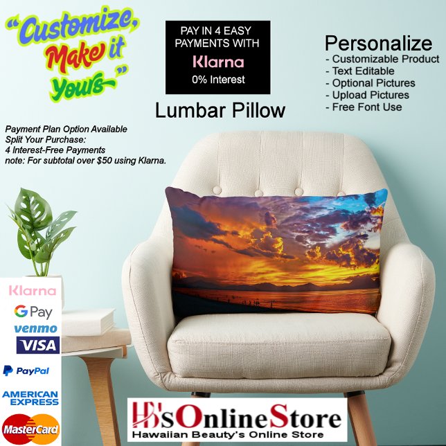 Cojín Lumbar Pilar lumbar 5 de Sunset Beach Polyester (Sunset Beach Polyester Lumbar Pillow 5.)