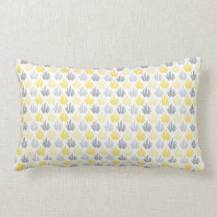 Cojín Lumbar Pilar lumbar amarillo y gris de patrón de pincel