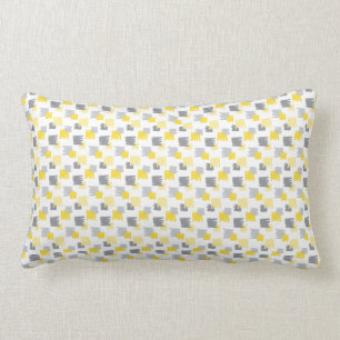 Cojín Lumbar Pilar lumbar amarillo y gris de patrón de pincel
