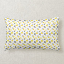 Cojín Lumbar Pilar lumbar amarillo y gris patrón de pincel