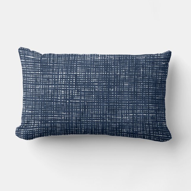 Cojín Lumbar Pilar lumbar azul de la marina índigo (Anverso)
