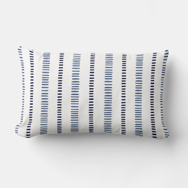 Cojín Lumbar Pilar lumbar azul índigo blanco (Anverso)