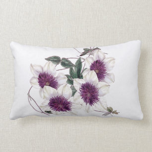 Cojín Lumbar Pilar lumbar blanco morado central clematis interi