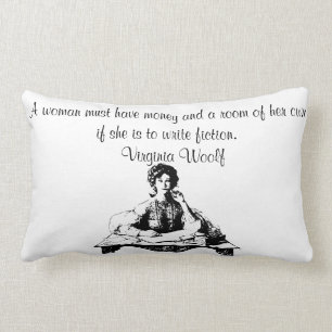 Cojín Lumbar Pilar lumbar de la cita de Virginia Woolf
