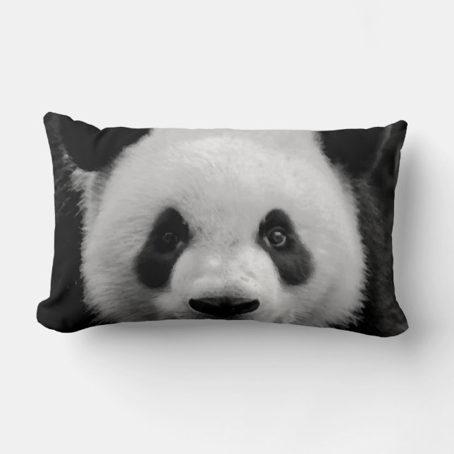 Cojín Lumbar Pilar lumbar de Panda Pop Art (Anverso)