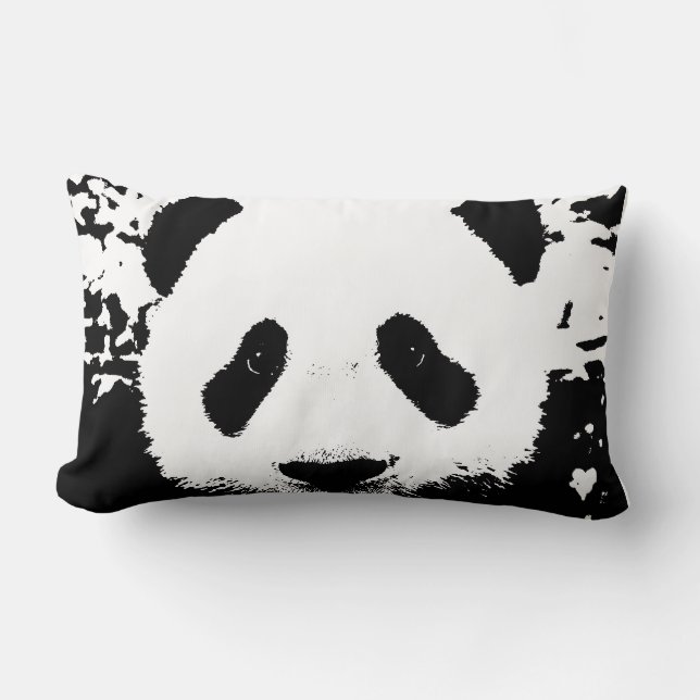 Cojín Lumbar Pilar lumbar de Panda Pop Art (Anverso)