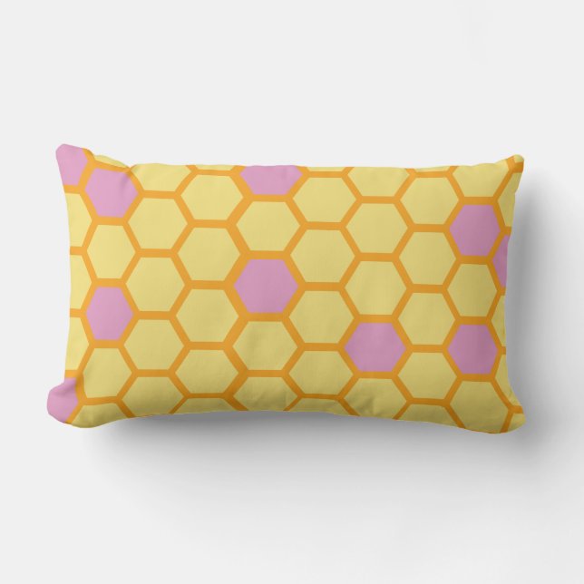 Cojín Lumbar Pilar lumbar del Honeycomb rosa (Anverso)