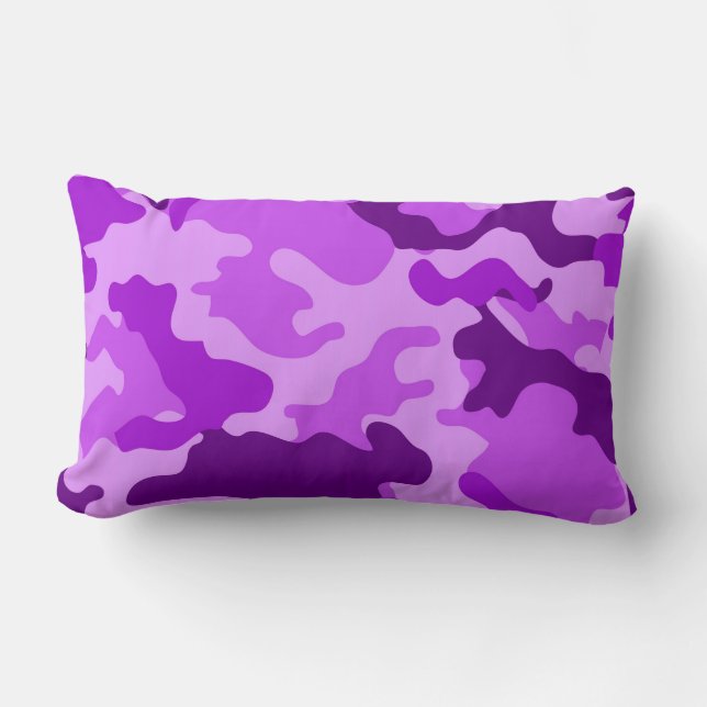 Cojín Lumbar Pilar lumbar del patrón violeta de camo (Anverso)