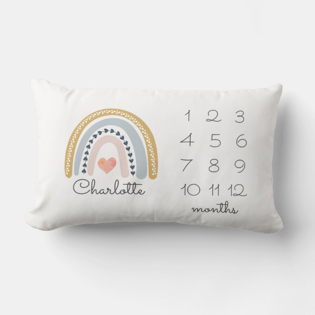 Cojín Lumbar Pilar lumbar lumbar de la guardería Rainbow Milest (Anverso)