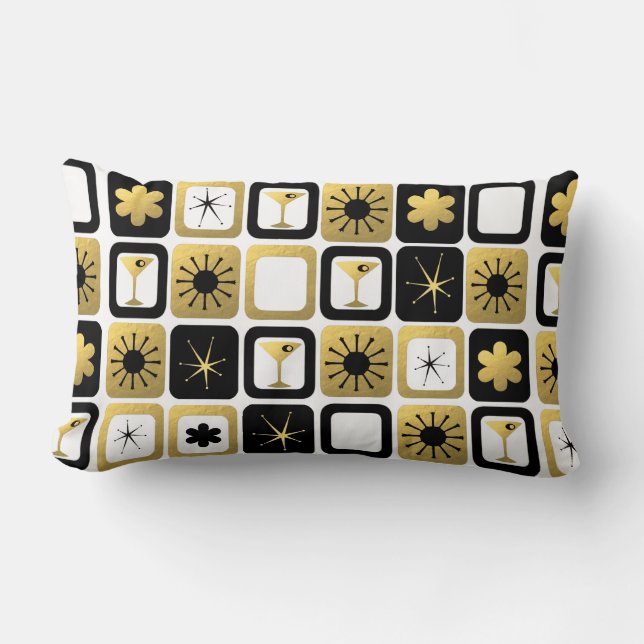 Cojín Lumbar Pilar lumbar retro glamoroso dorado (Anverso)