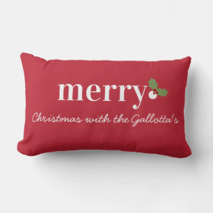 Cojín Lumbar Pilar navideño navideño de moras personalizado + h