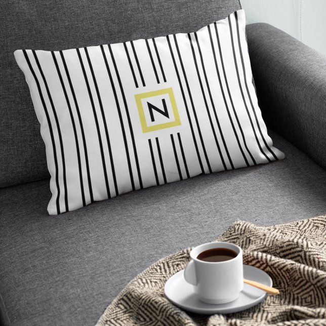 Cojín Lumbar Pilar poliéster de franjas blancas y negras (Subido por el creador)
