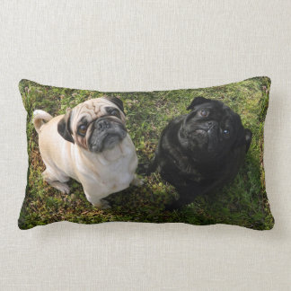 Cojín Lumbar Pilar Pug personalizado, bichos negros y blancos, 