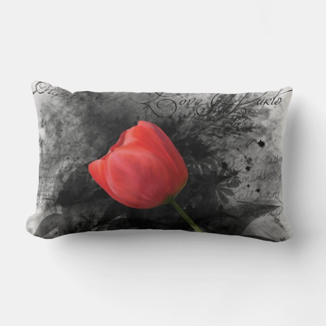 Cojín Lumbar Pilar tulipán rojo (Anverso)