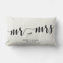 Cojín Lumbar Pilares Bodas Lumbares De Caligrafía Negra Y Blanc