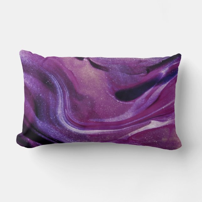 Cojín Lumbar Pilares de armonía morada: Elegancia redefinida. (Anverso)