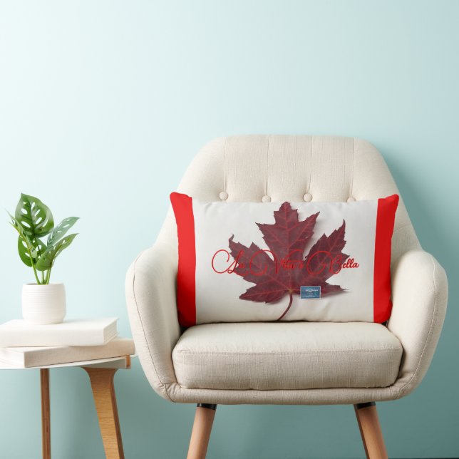 Cojín Lumbar Pillow3-R&W(Hoja de arce-Bella-A)RFPMDesigns ©️ 20 (Silla)