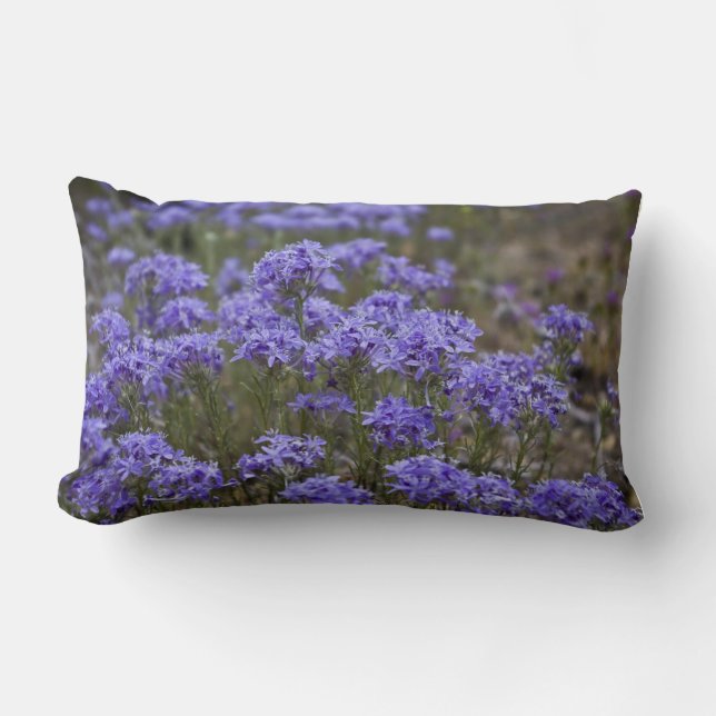 Cojín Lumbar Pillow 3 morado de flores silvestres (Anverso)