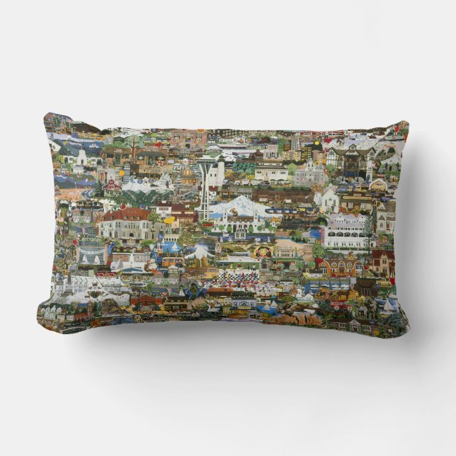 Cojín Lumbar Pillow "Collage de pintura 100" (Anverso)