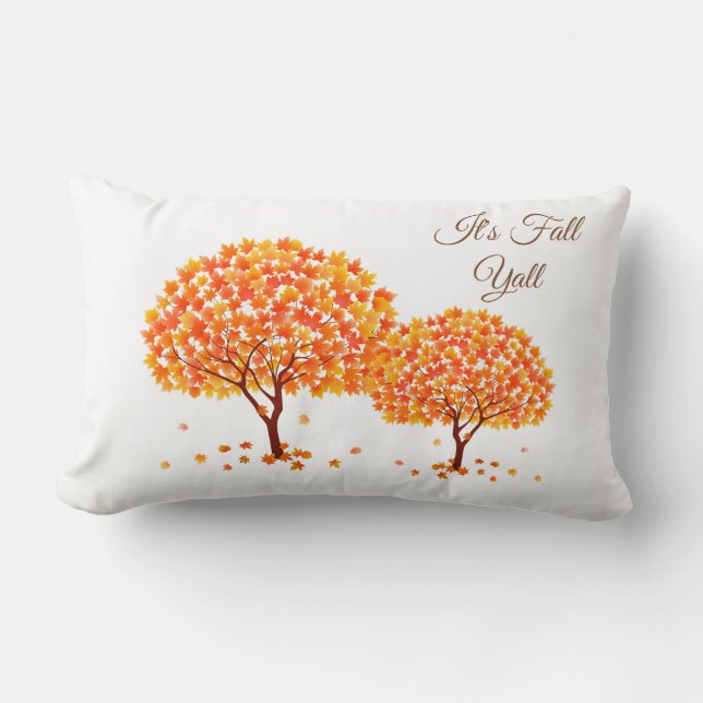 Cojín Lumbar Pillow de árboles otoñales (Anverso)