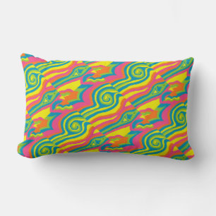 Cojín Lumbar Pillow de colores vivos del Retro Mod de los años