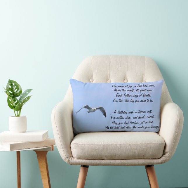 Cojín Lumbar Pillow de cumpleaños con deseos poéticos (Silla)
